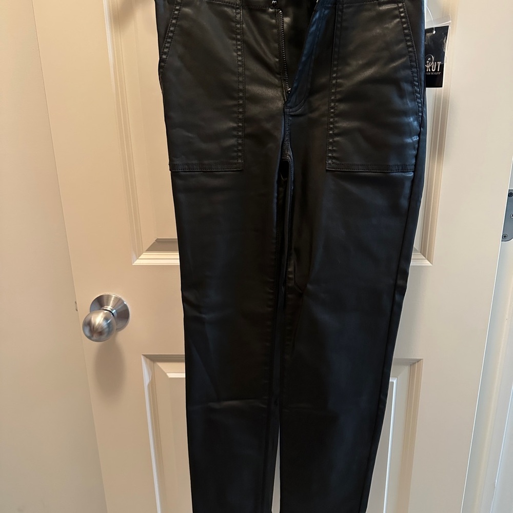 Kut from the Kloth Black Faux Leather Trousers